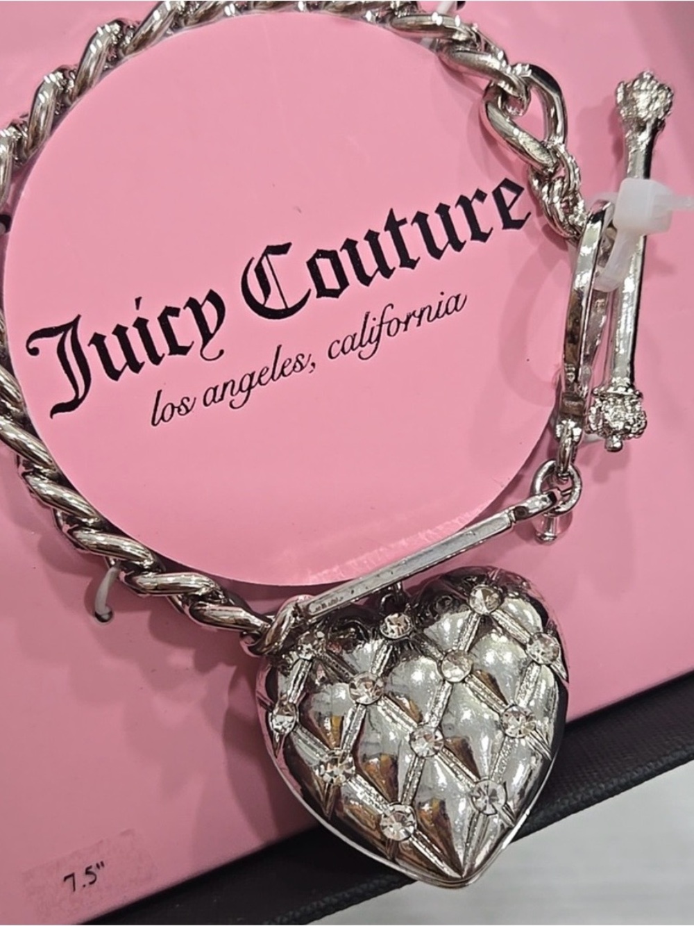 NWT Juicy Couture Silver Heart Bracelet - Picture 3 of 8